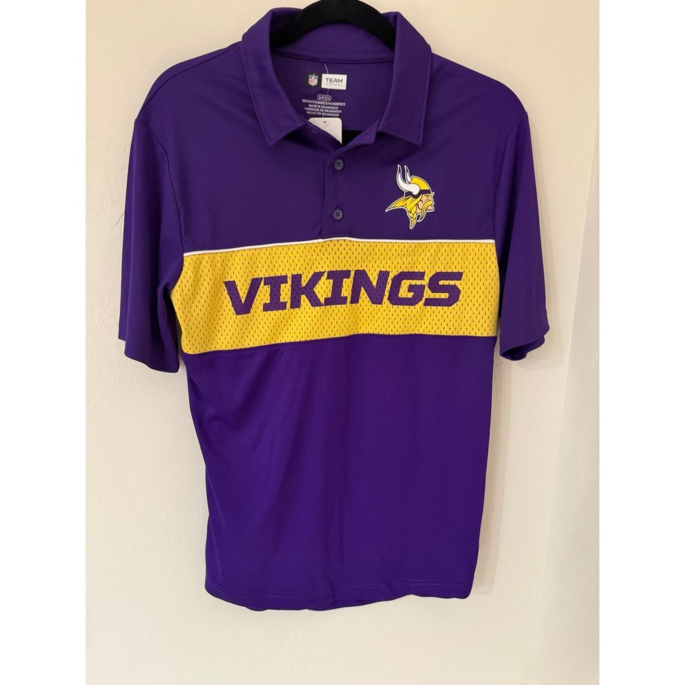 Minnesota Vikings Men's NFL Team Apparel Logo Polo Shirt- Size Small-NWT